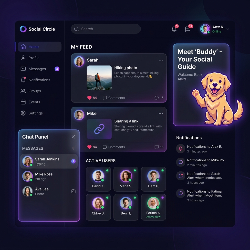 Social Circle App Mockup